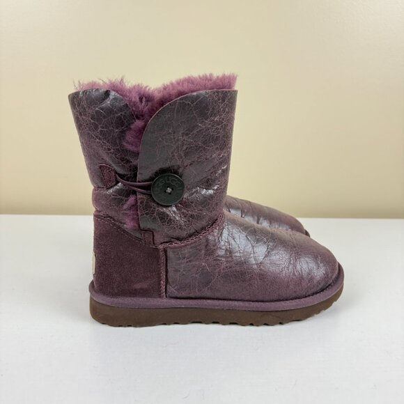 UGG Bailey Button Krinkle Boots S/N 1872 Purple - Picture 3 of 11